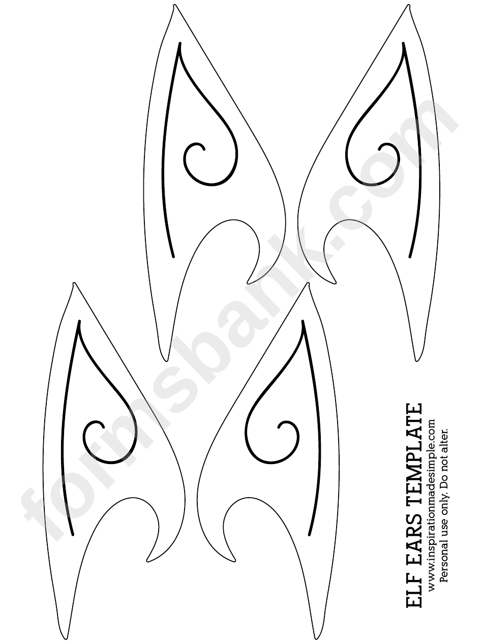 Elf Ears Template Printable Pdf Download