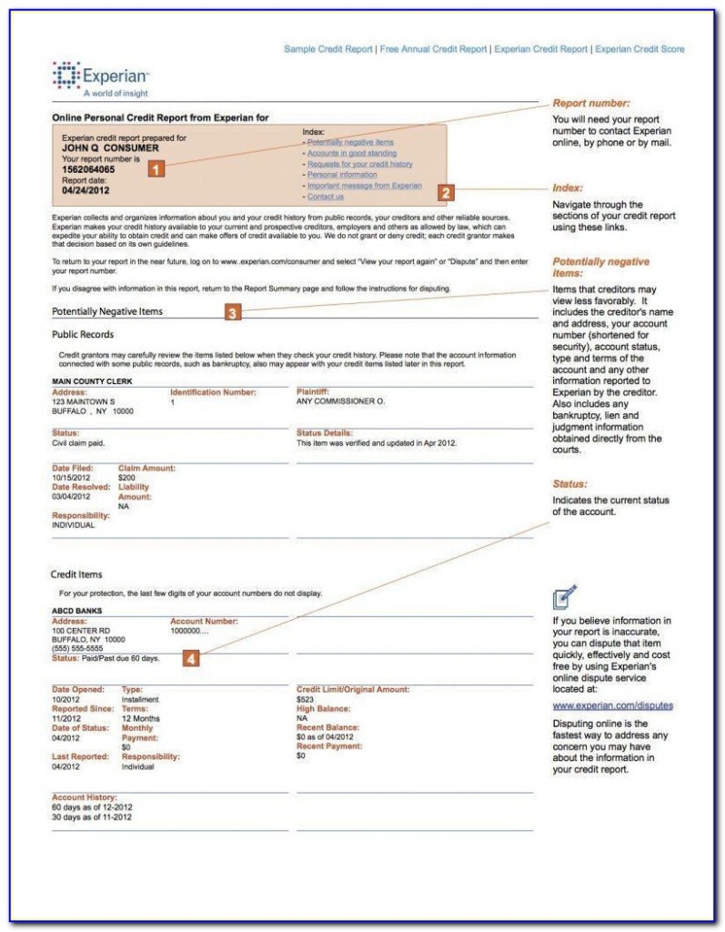 Printable Form To Request Credit Report For Experian
