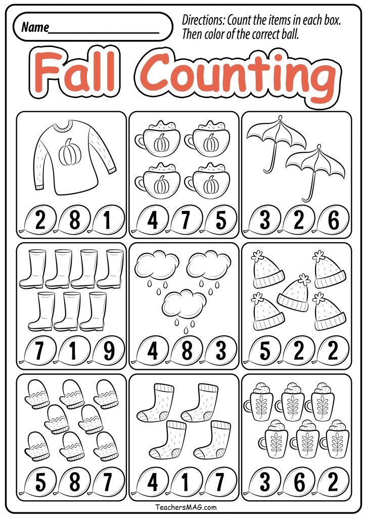 Fall Activity Sheets For Math