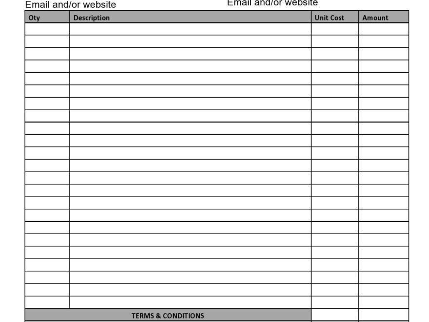 Fillable Estimate Form Printable Forms Free Online