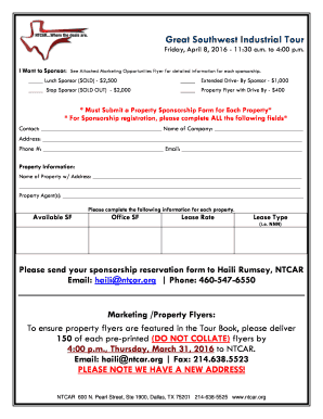 Fillable Online Ntcar Great Southwest Industrial Tour Fax Email Print 