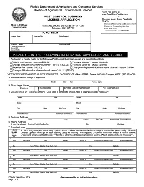 Florida Department Of Agriculture Forms PdfFiller