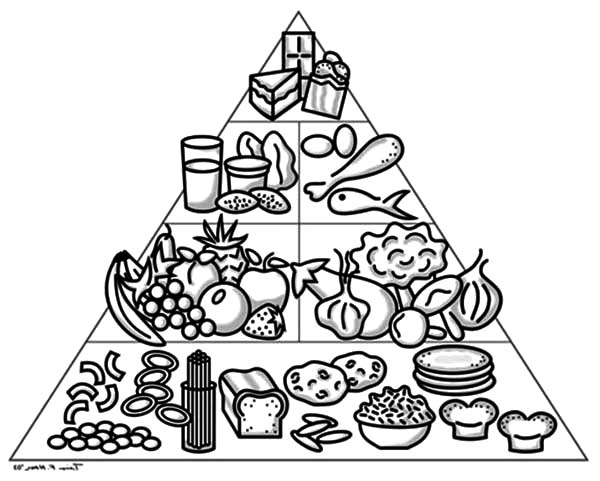 Food Pyramid Coloring Pages Color Nimbus