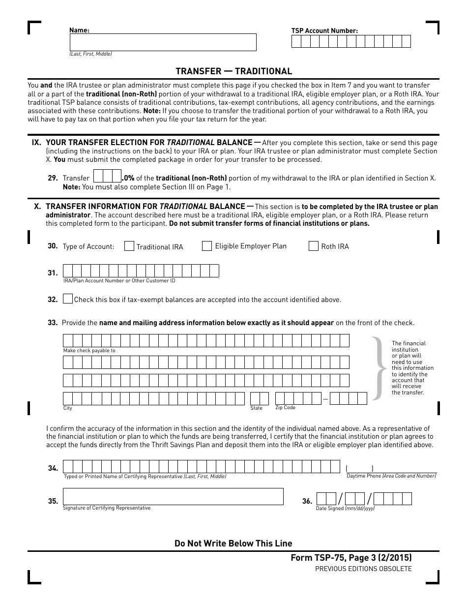 Form TSP 75 Fill Out Sign Online And Download Fillable PDF 