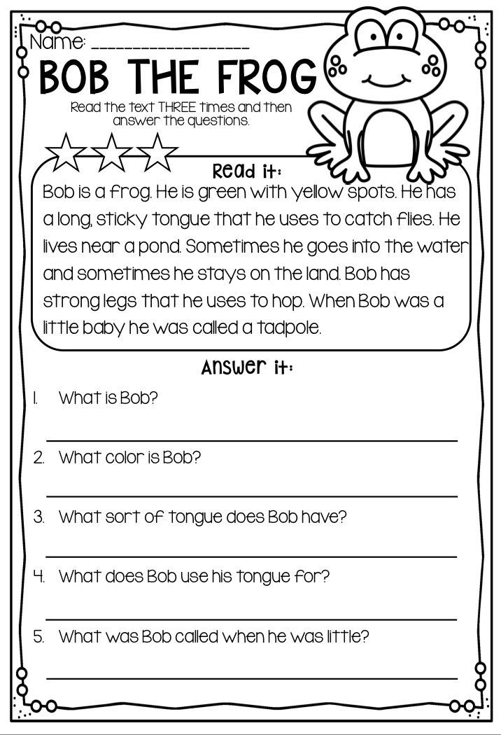 Free 2nd Grade Reading Comprehension Worksheets