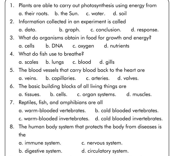 Free 7th Grade Science Worksheets Downloadable And Printable