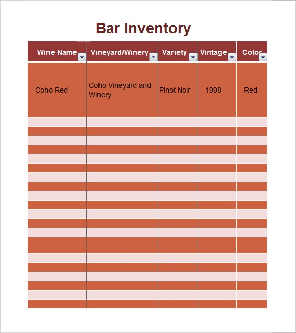 FREE 8 Sample Liquor Inventory Templates In PDF Excel