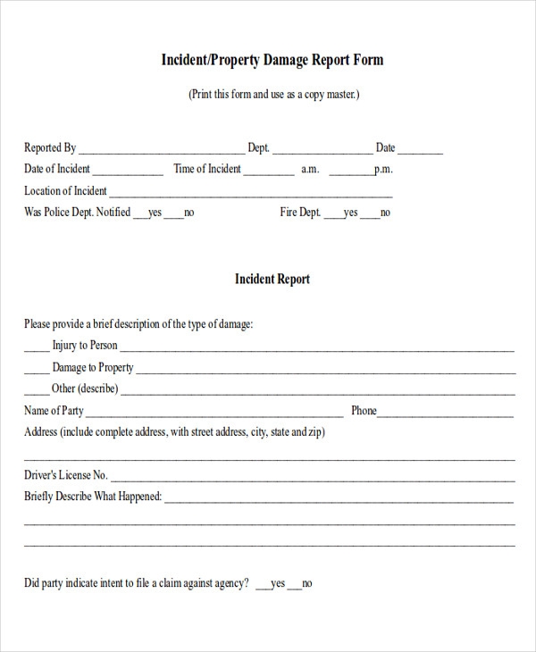 Printable Property Damage Release Form