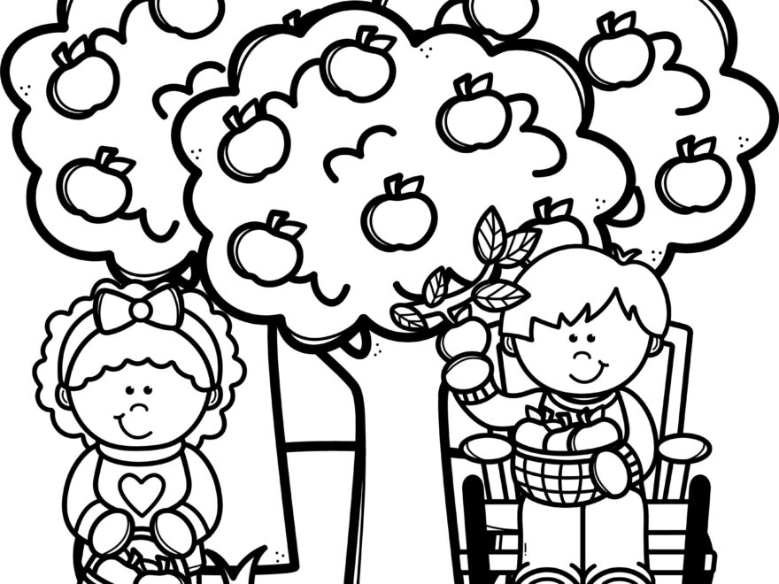 FREE Apple Picking Coloring Page Apple Coloring Pages Coloring Pages