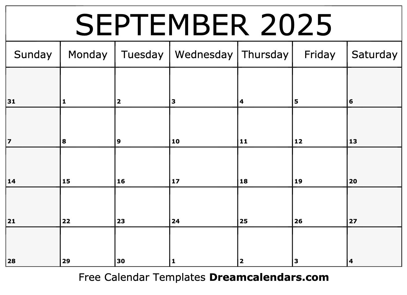 Free Calendar Printable 2025 September A Robby Hall
