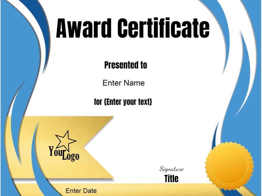 Free Editable Certificate Template Customize Online Print At Home