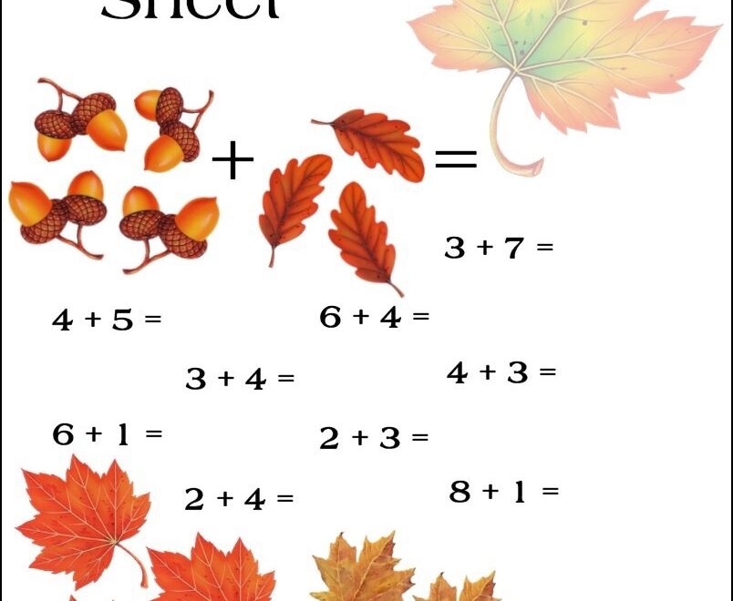 Free Fall Math Worksheets