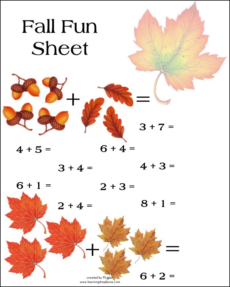 Free Fall Math Worksheets