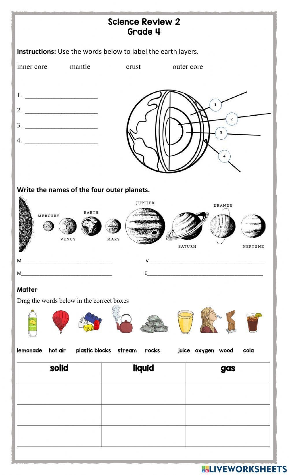 Free Fourth Grade Science Worksheet Free Download Free Fourth Grade 