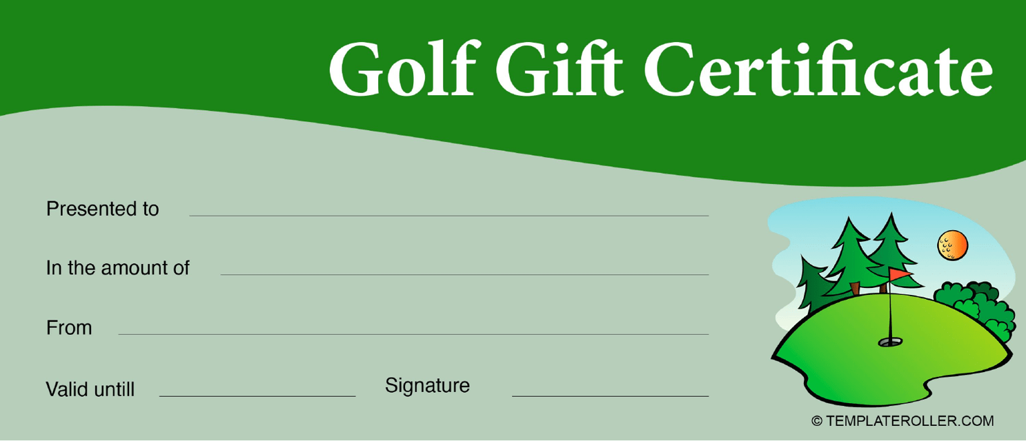 Free Golf Gift Certificate Templates Customize Download Print PDF 