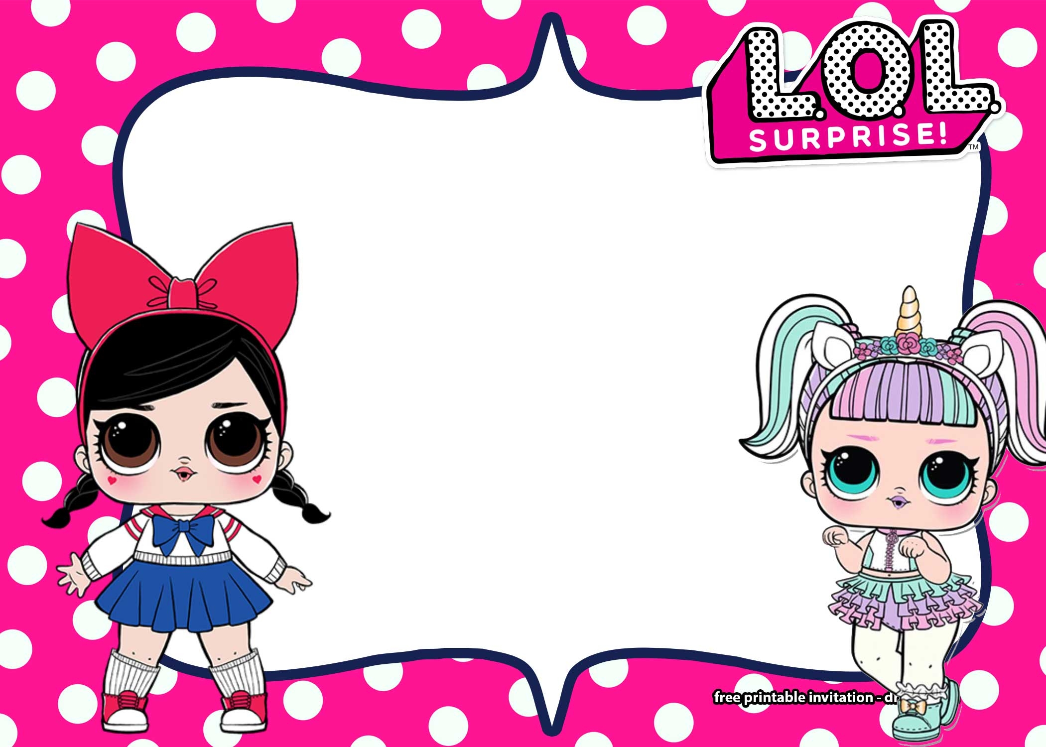 FREE LOL Surprise Invitation Templates Printable Online DREVIO