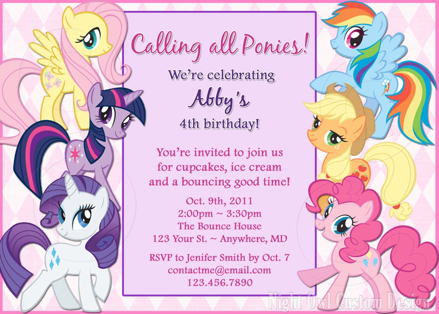 My Little Pony Birthday Invitations Free Printable