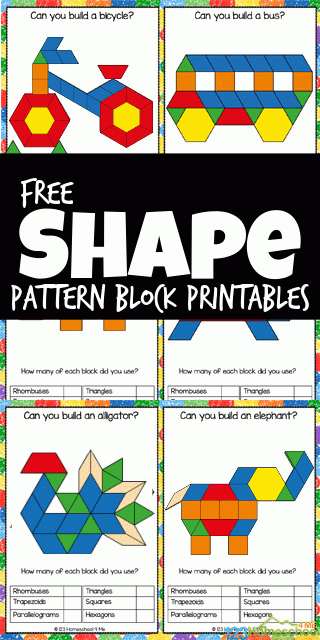 Free Pattern Block Printables Pattern Block Templates Pattern Blocks 