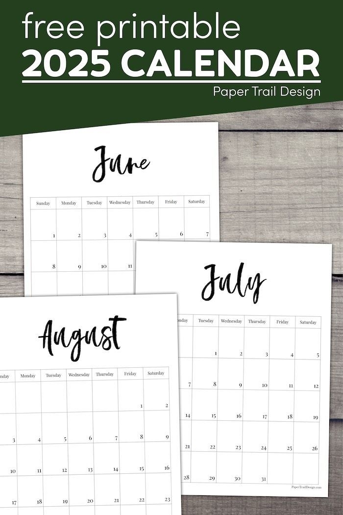 Free Printable 2025 Calendar Monthly Artofit