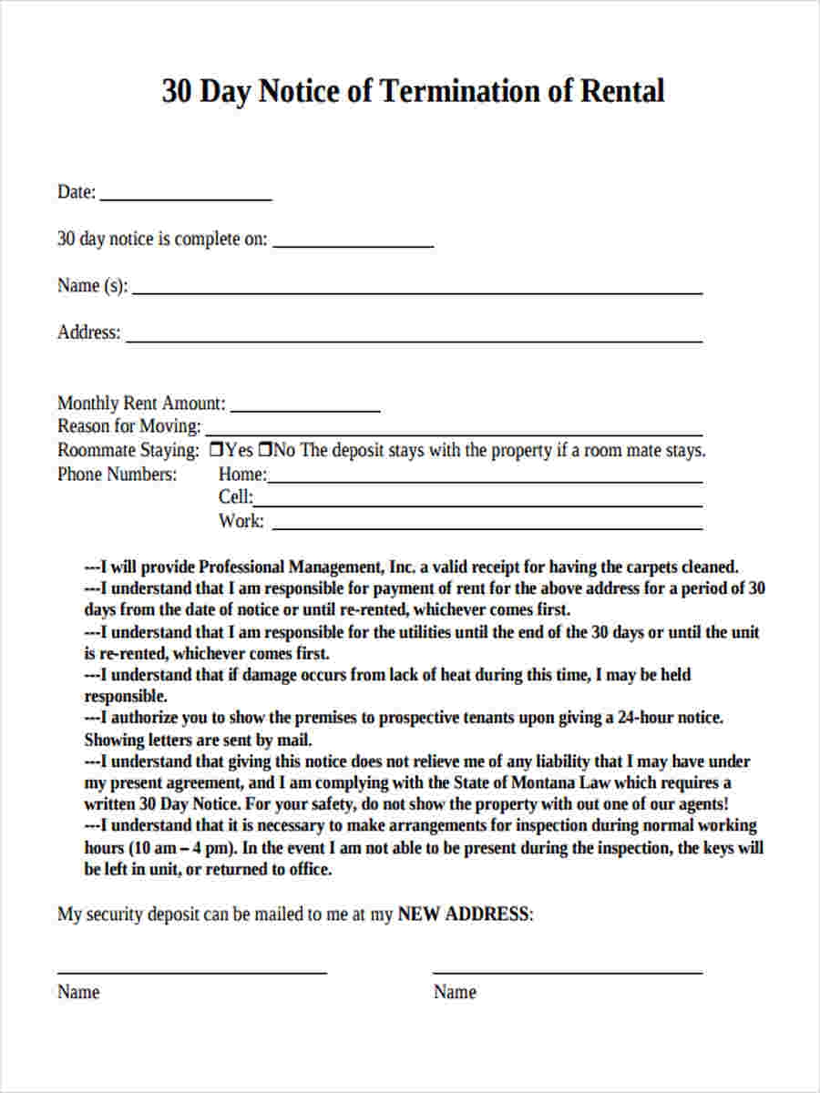 Free Printable 30 Day Notice To Tenant Free Templates Printable