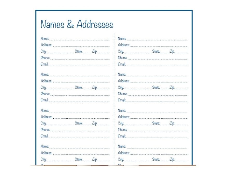 Free Printable Address Book Template Microsoft Printable Templates