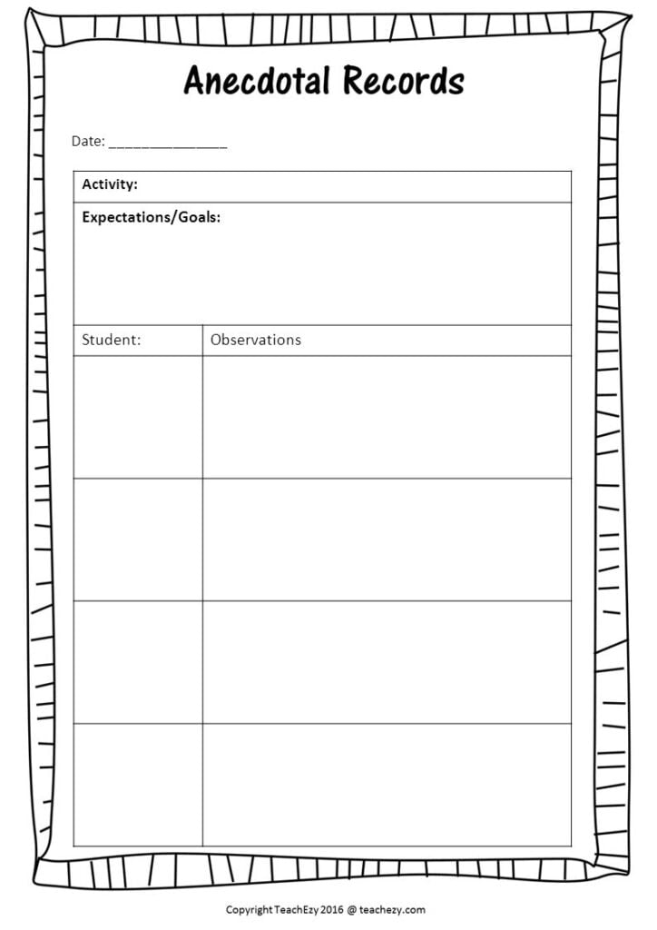Free Printable Anecdotal Record Form Printable Forms Vrogue co