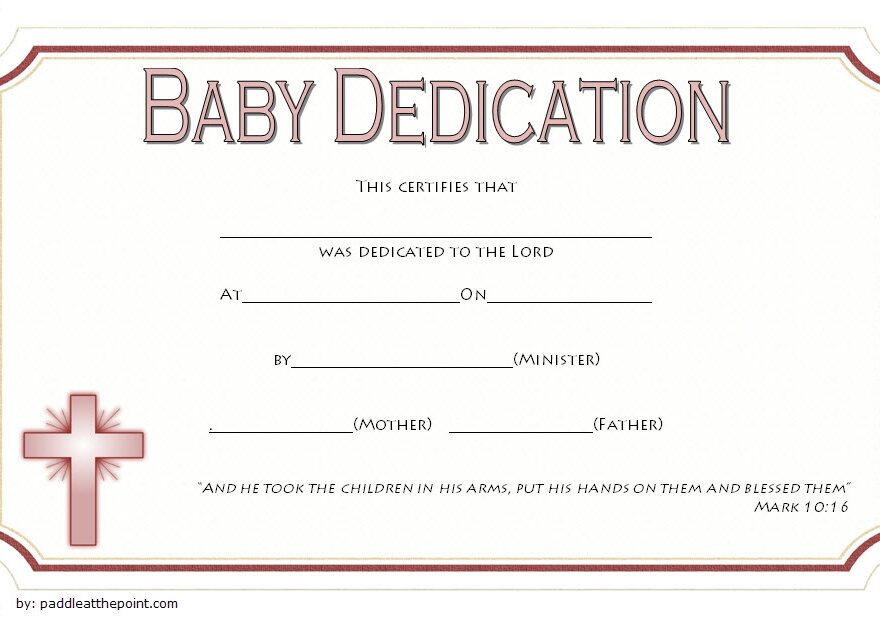 Free Printable Baby Dedication Certificate Printable Templates By Nora
