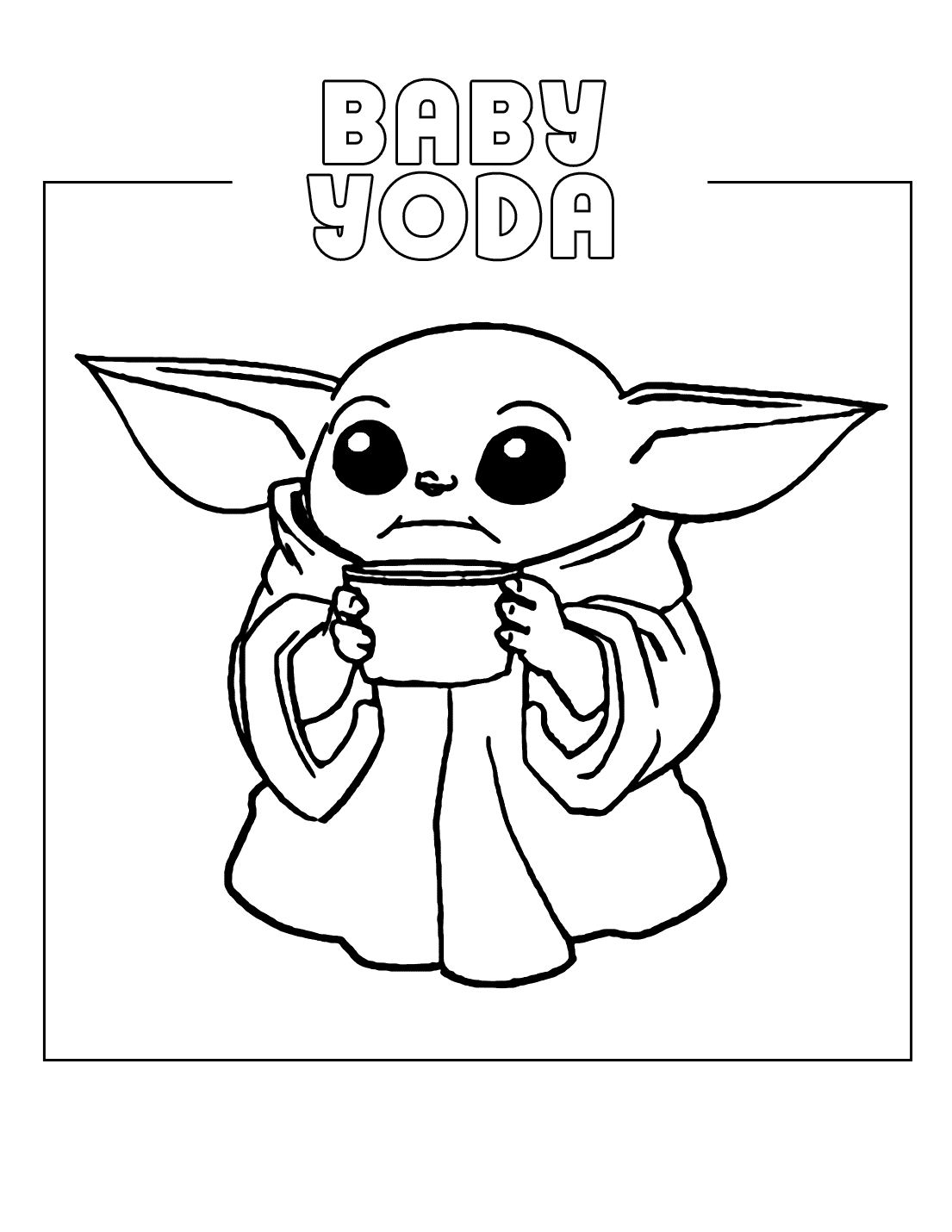 Baby Yoda Free Printable Coloring Pages