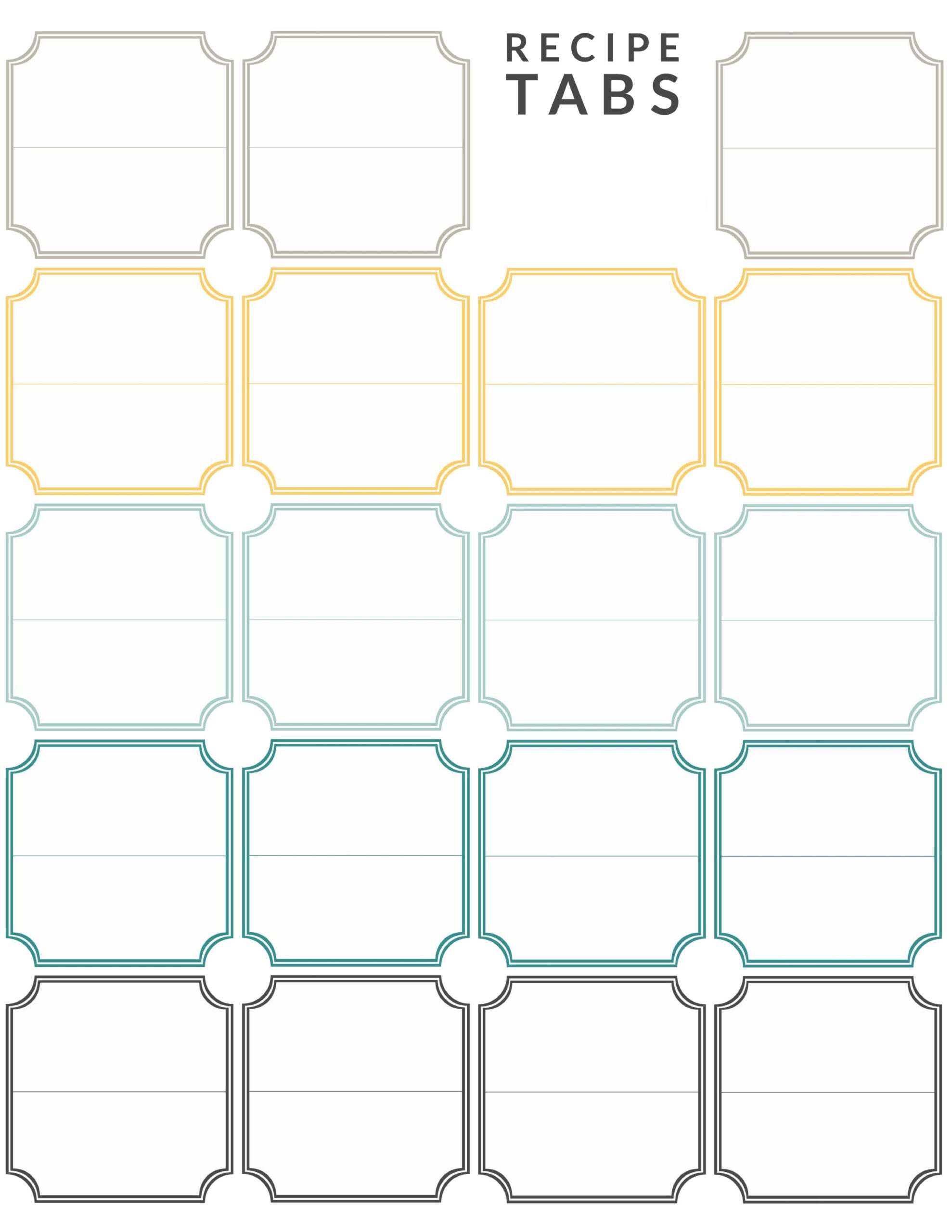 Free Printable Binder Divider Tabs