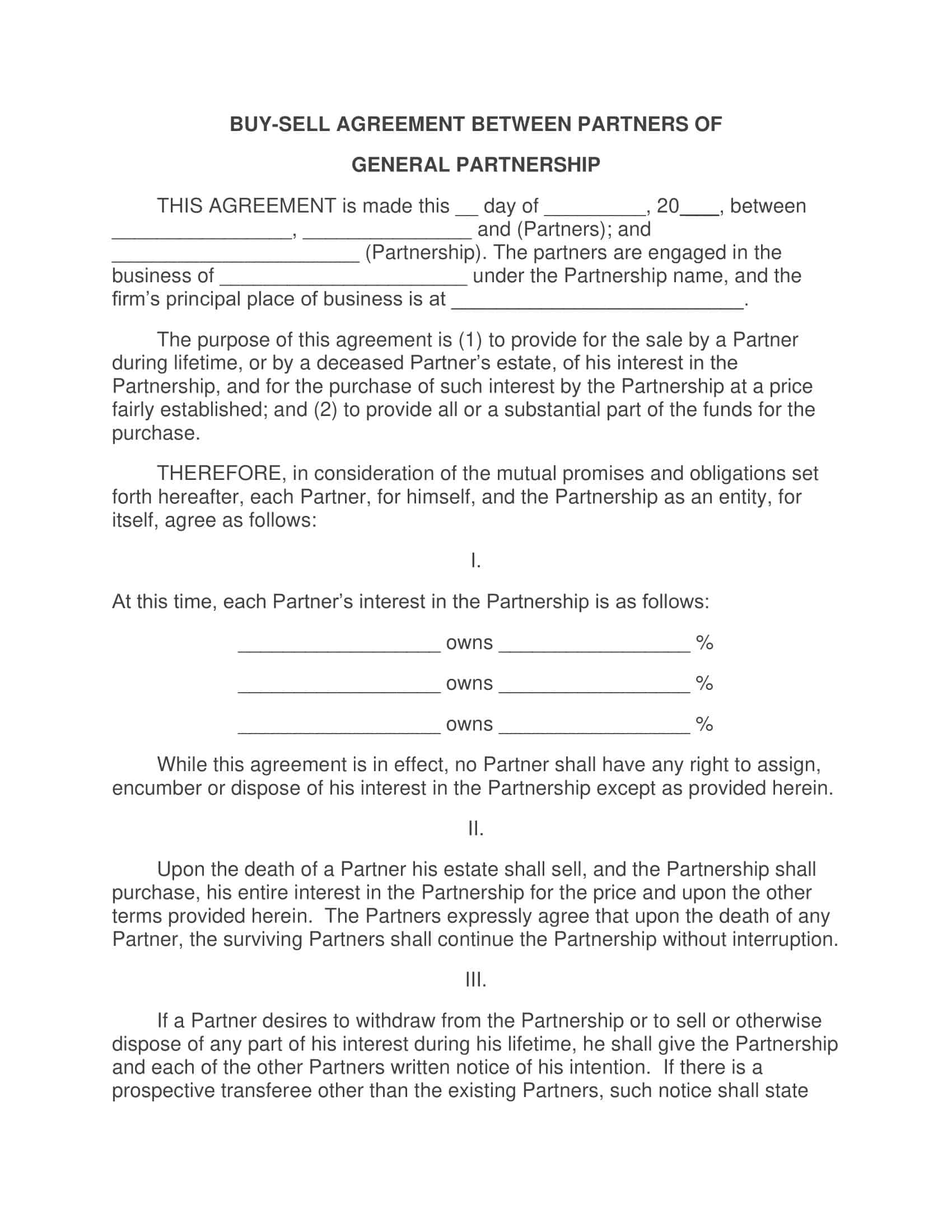 Printable Buy And Sell Agreement