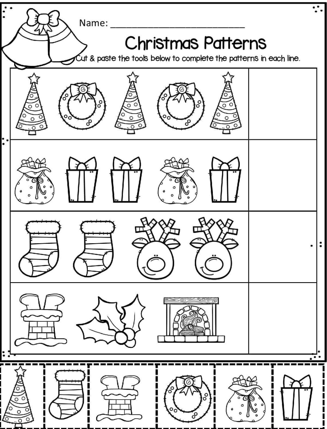Free Printable Holiday Worksheets With Glue And Matching