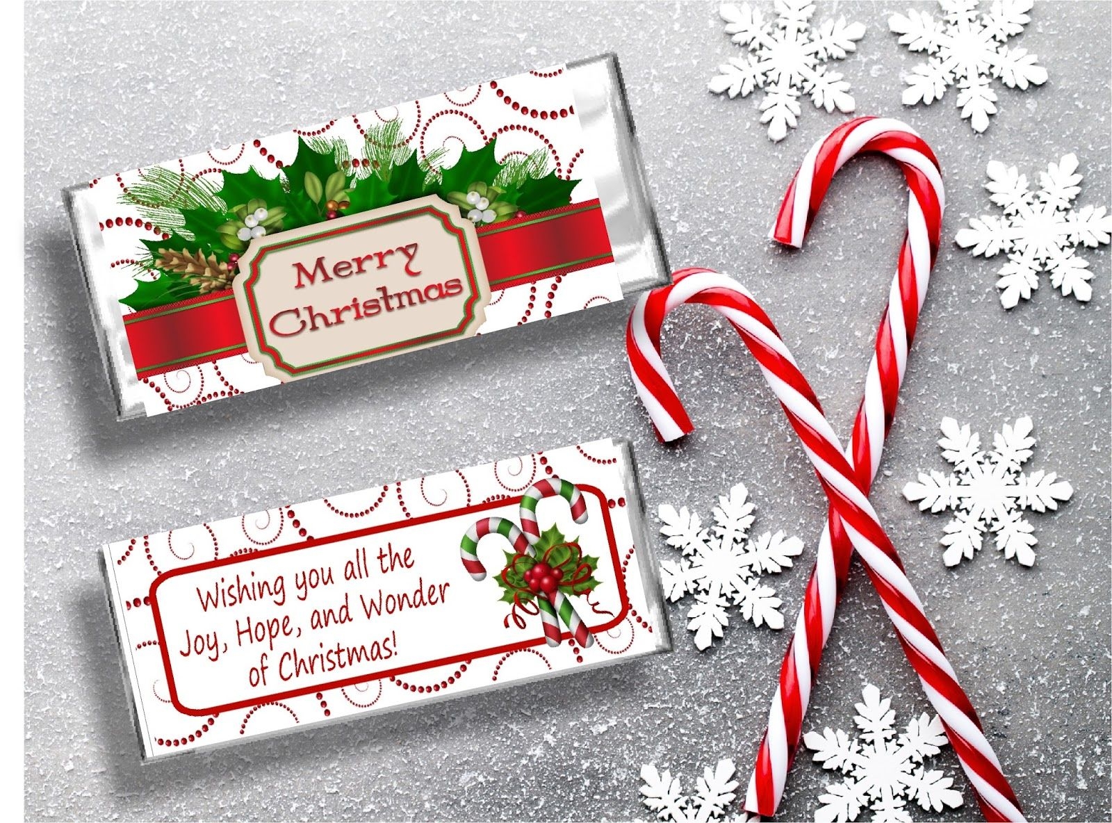 Free Printable Christmas Candy Bar Wrappers