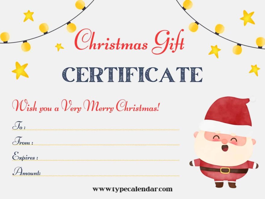 Free Printable Christmas Gift Certificate Templates Spread Christmas