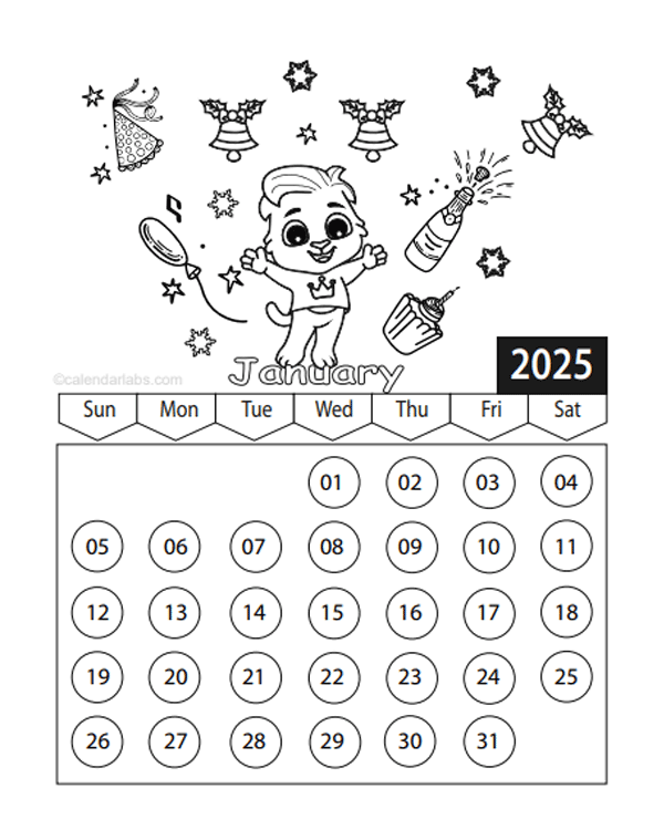 Free Printable Coloring Calendar For Adults 2025 Poppy Holt