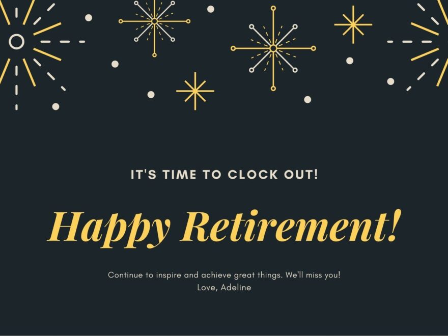 Free Printable Customizable Retirement Card Templates Canva
