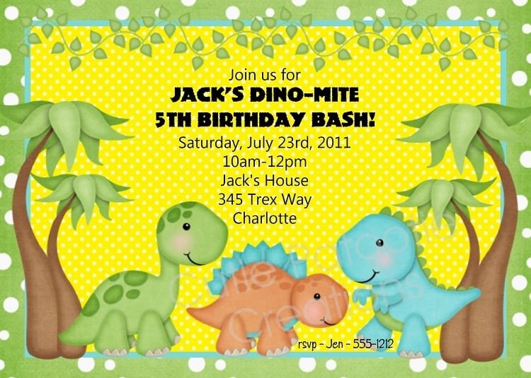 Free Printable Dinosaur Baby Shower Invitations