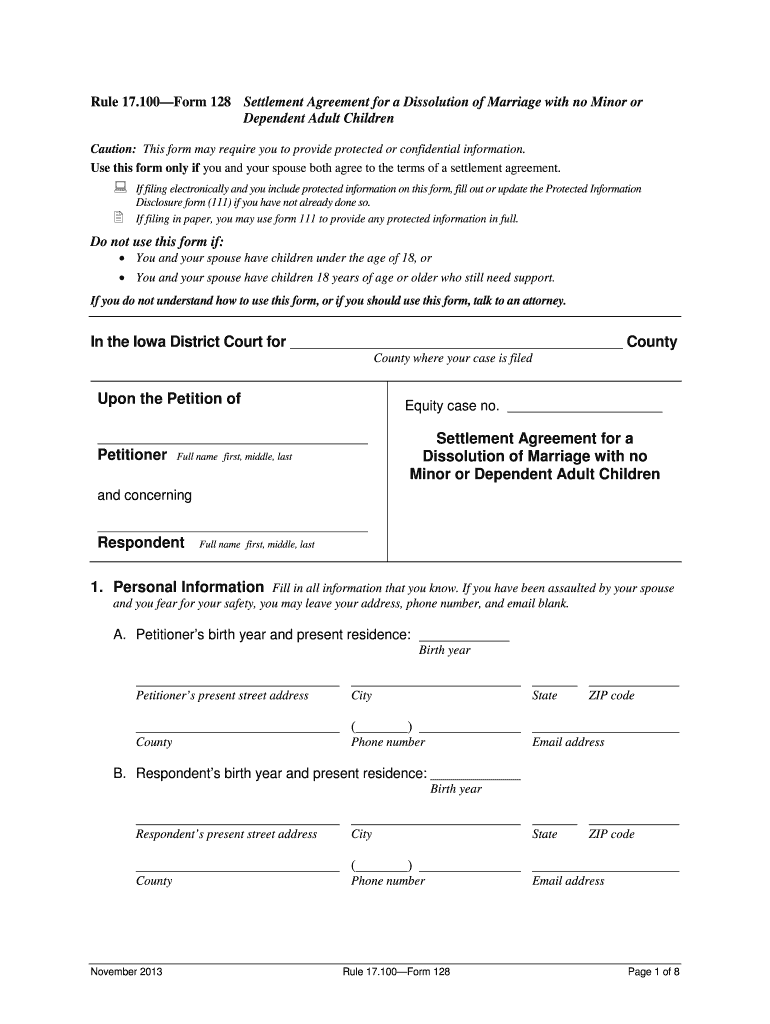 Free Printable Divorce Papers Iowa Fill Out Sign Online DocHub