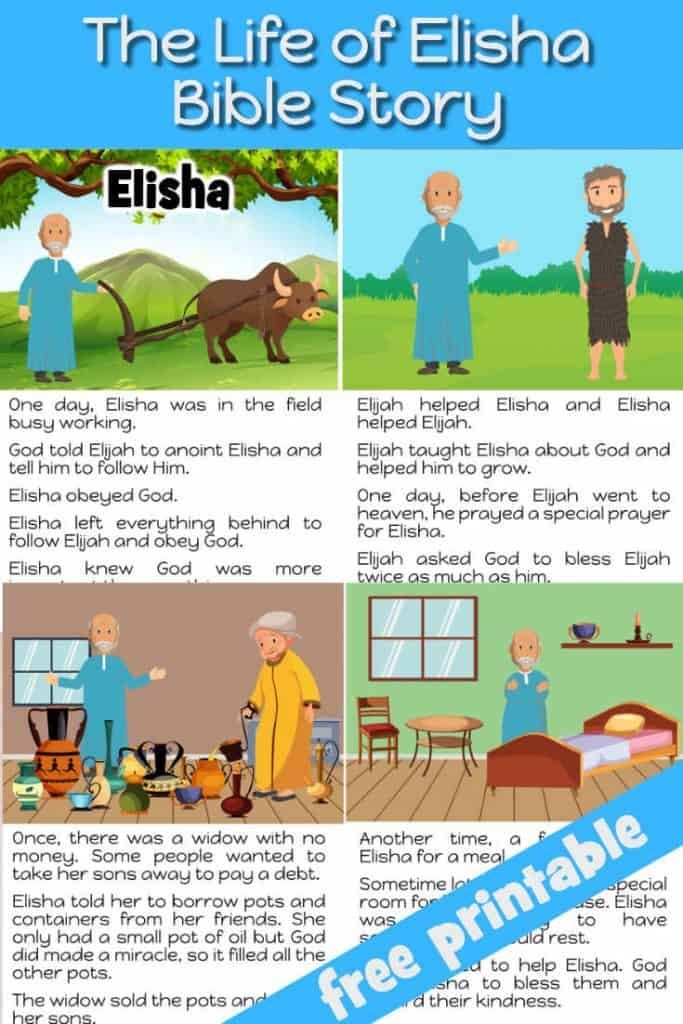 Free Printable Elisha Bible Story For Kids Elijah And Elisha 2 Kings 