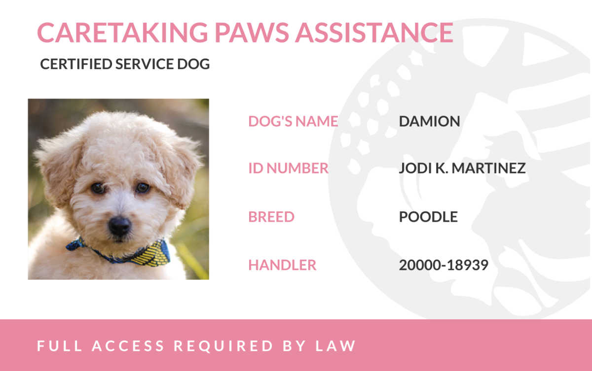Free Printable Esa Dog Id Card Template Free Printables Hub