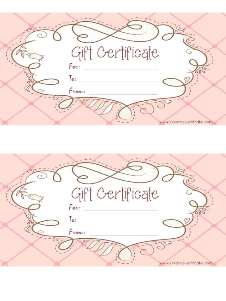 Printable Gift Certificate For Books