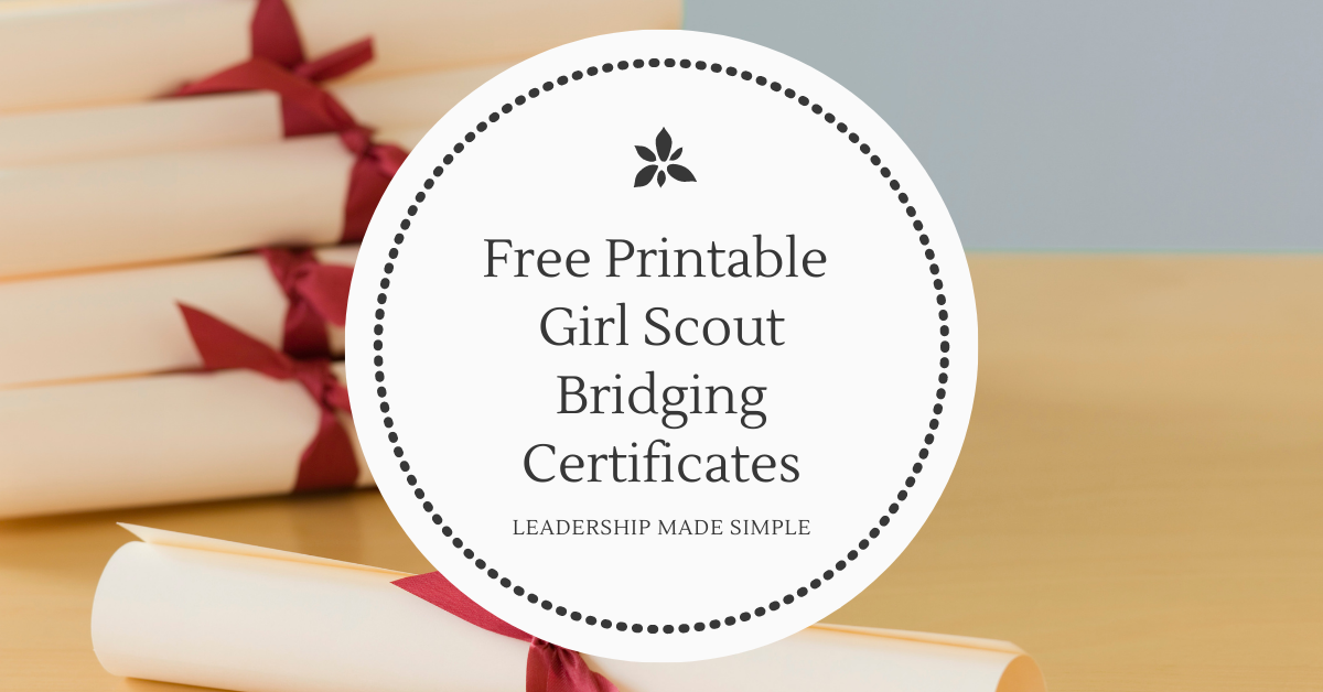 Free Printable Girl Scout Bridging Certificates