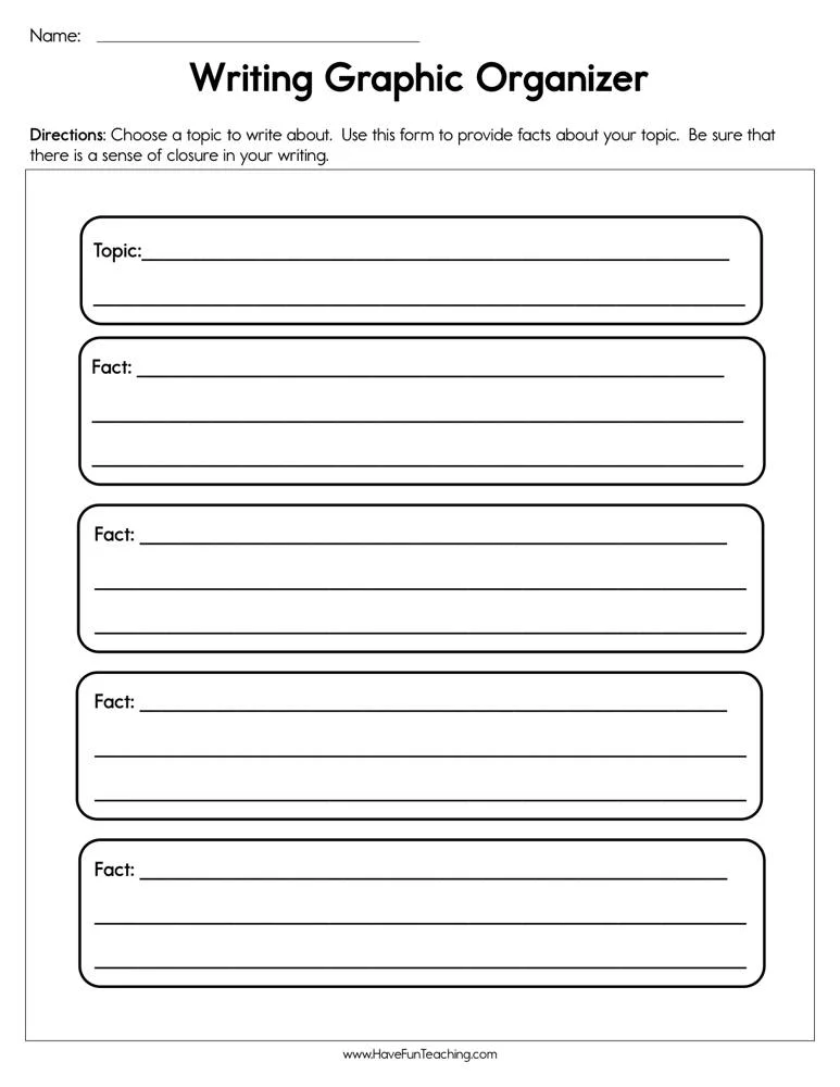Free Printable Graphic Organizers For Writing