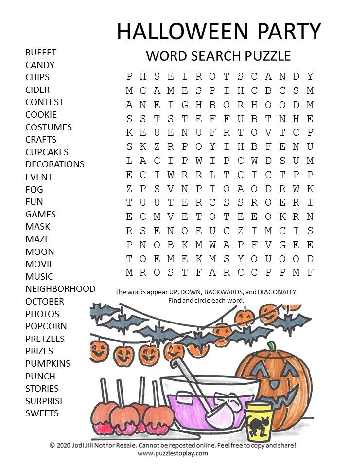 Free Printable Halloween Word Find Puzzles