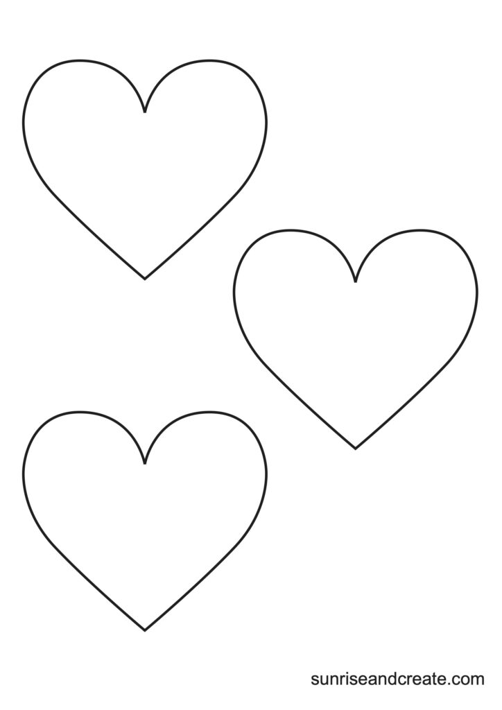 Free Printable Heart Templates Different Sizes Colored Hearts Large 