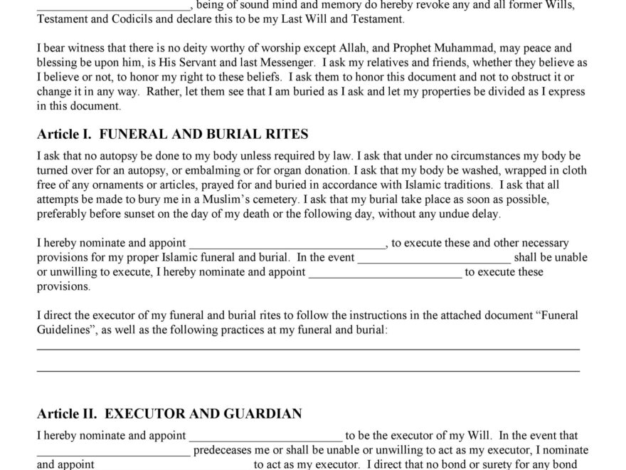 Free Printable Last Will And Testament Forms Printable Forms Free Online
