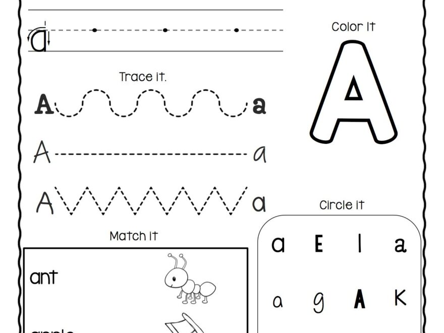 Free Printable Letter A Worksheets
