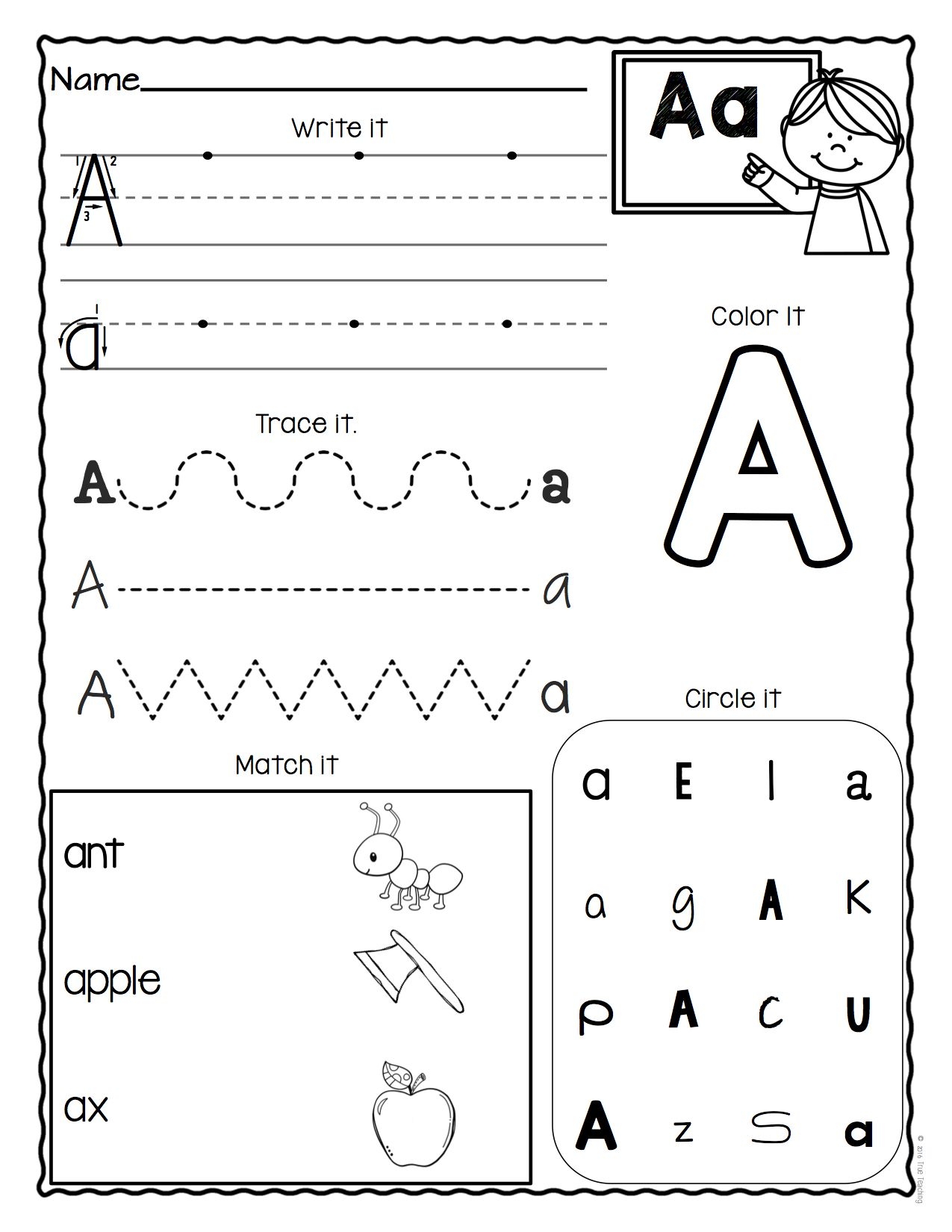 Free Printable Letter A Worksheets