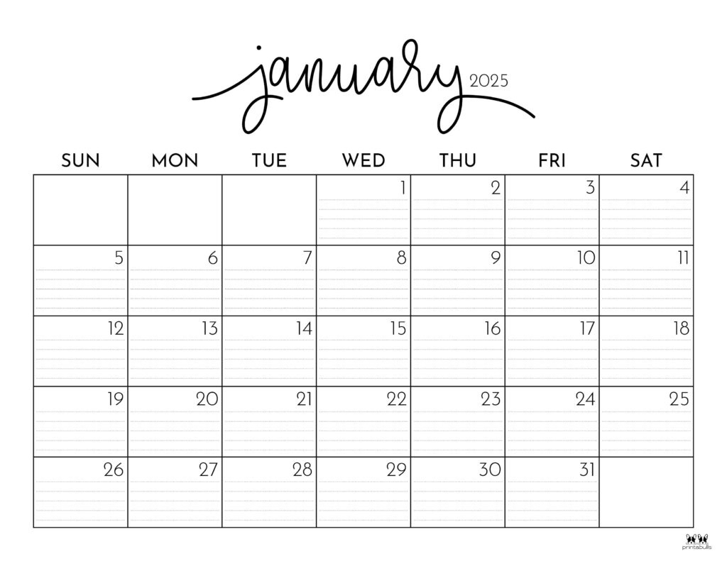 Free Printable Lined Calendar 2025 Printable Calendars