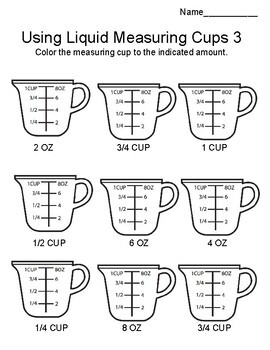 Free Printable Measuring Cup Worksheets