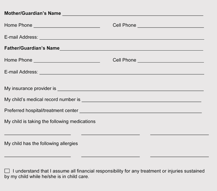 Free Printable Medical Consent Form For Minor Child